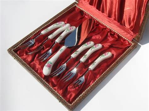 dutch porcelain box with metal|Dessert Forks Dutch Porcelain & Metal Fork Decorative Gift Box x4.